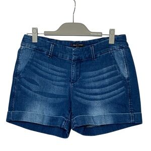 Dear John Blue Denim Stretch Blend Shorts Jorts Pockets 4” inseam